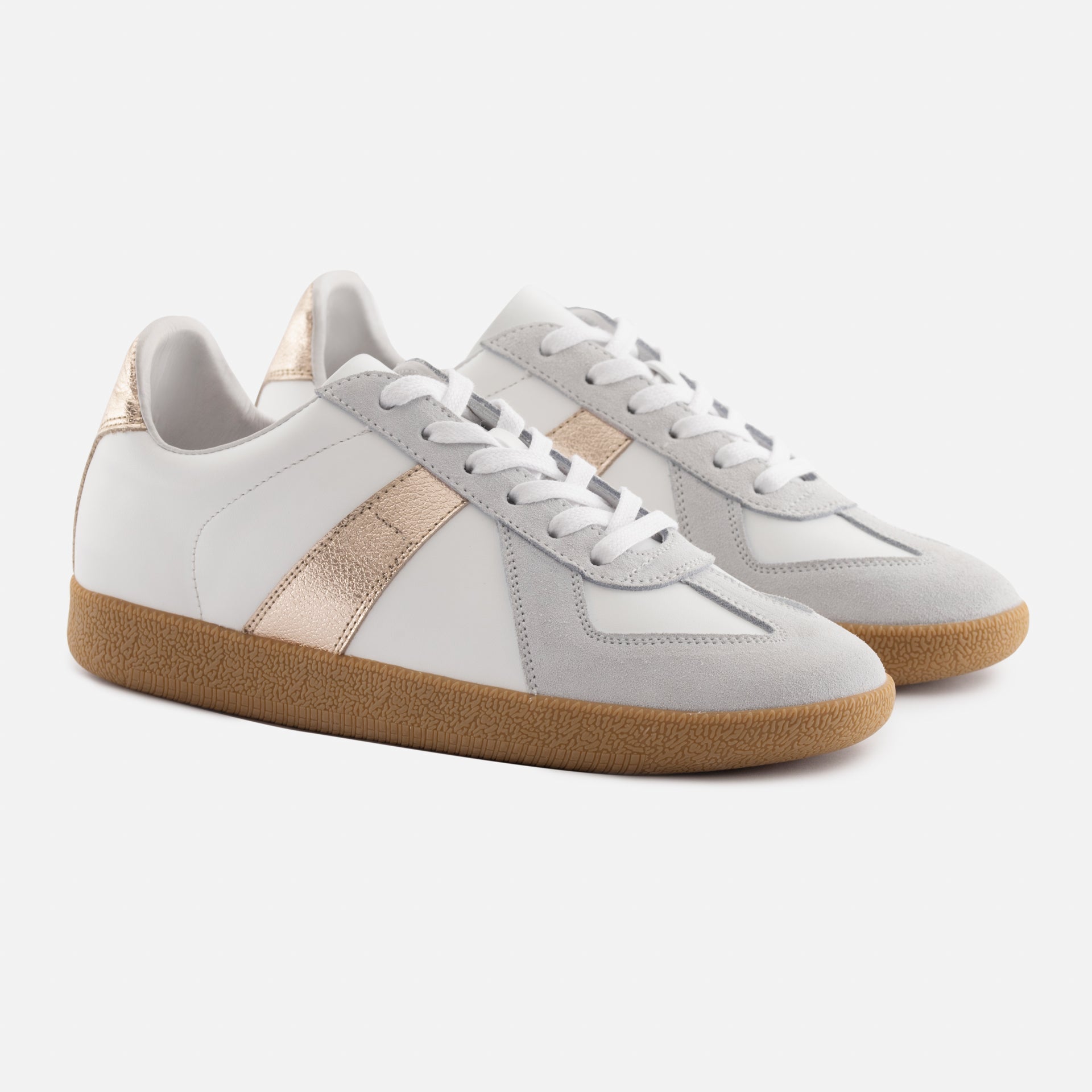 Morgen Trainers - Women's Metallic Leather & Suede