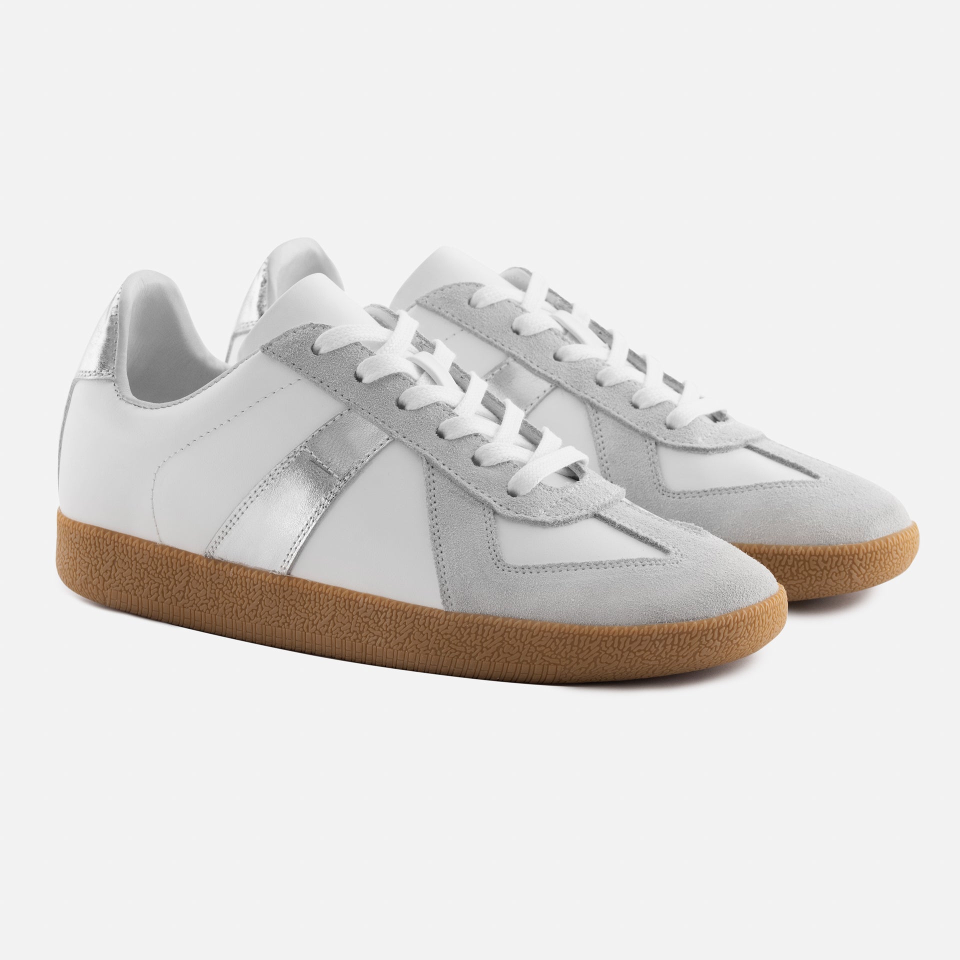 Morgen Trainers - Women's Metallic Leather & Suede